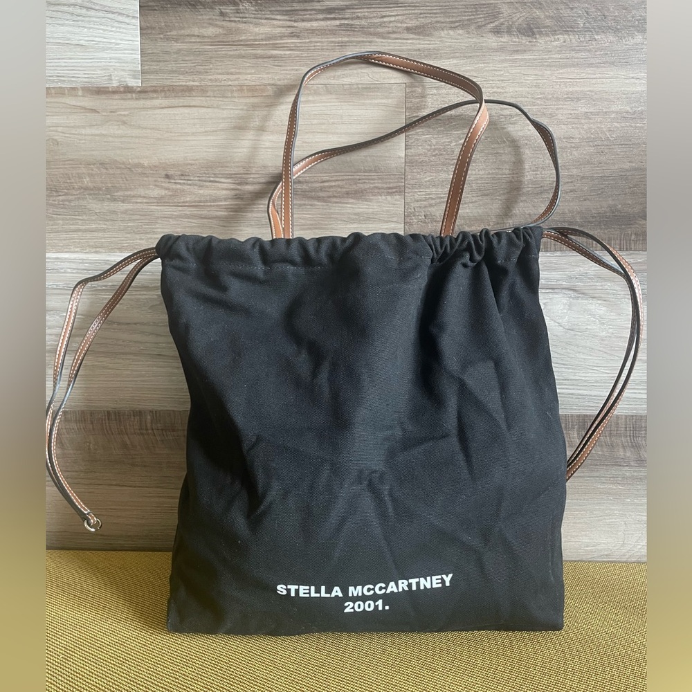 Stella McCartney Drawstring Tote Bag with Brown Handles